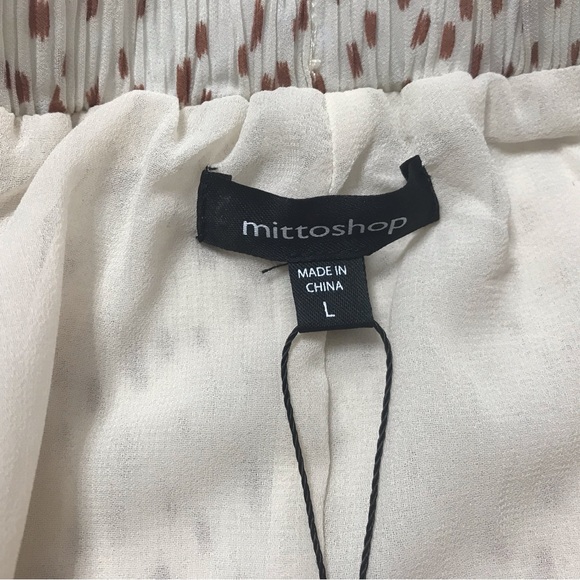 Mittoshop Women Casual Chiffon Mini Skirt Size L Ivory Tiered Short Pull On New - Picture 2 of 7